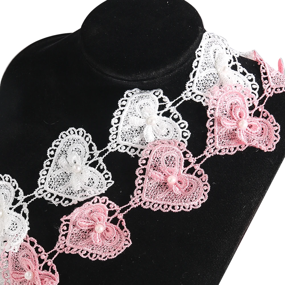 2 Yards Heart Bow-knot Pearl Bead Lace Edge Trim Ribbon Fabric Applique Sewing Wedding Bridal Dress Party Clothes Decoration
2 Yards Heart Bow-knot Pearl Bead Lace Edge Trim Ribbon Fabric Applique Sewing Wedding Bridal Dress Party Clothes Decoration