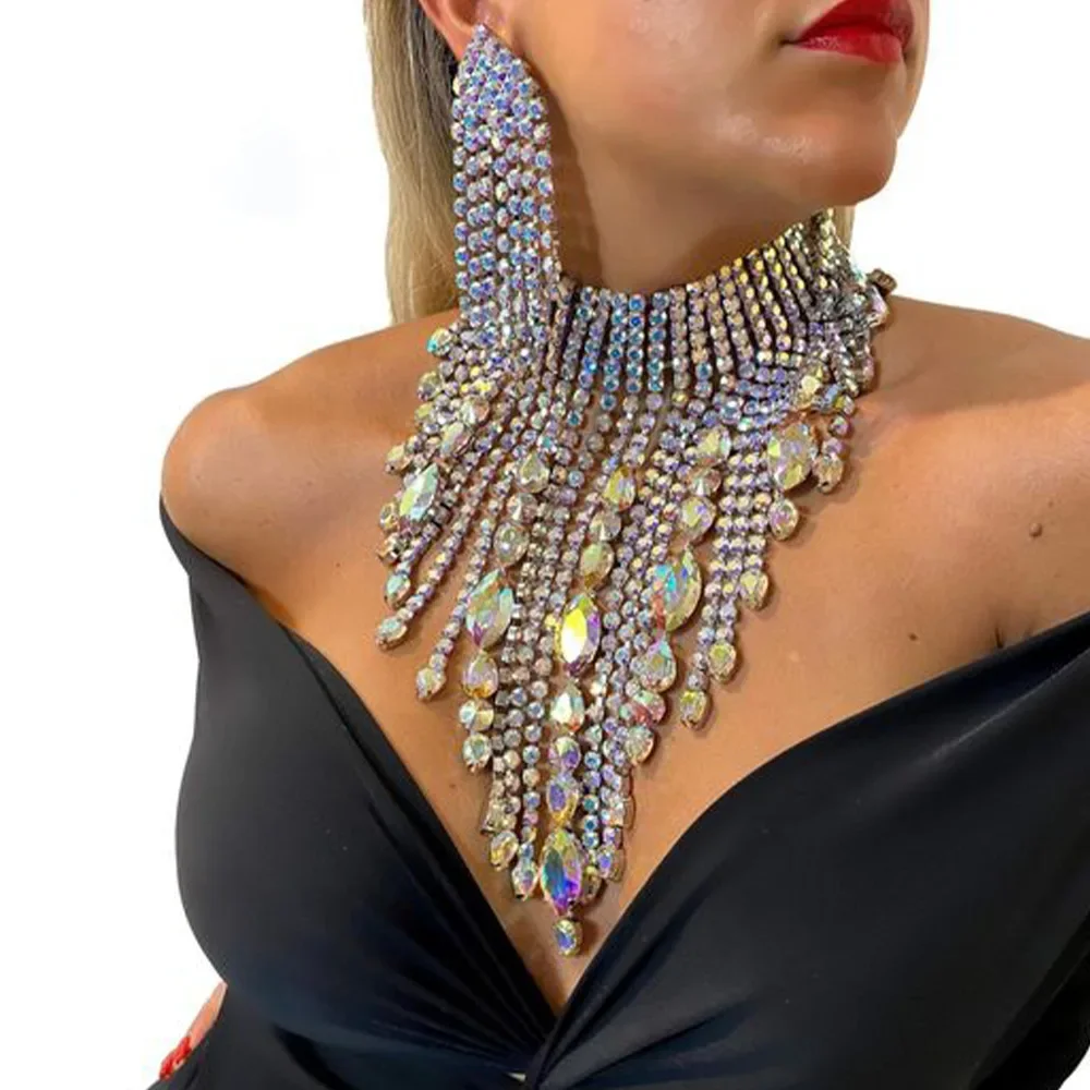 Bohemian Drag Queen Exaggerated Tassel Necklace Set Earring Geometric Wedding Banquet African Jewelry Set 2024 Accessories
Bohemian Drag Queen Exaggerated Tassel Necklace Set Earring Geometric Wedding Banquet African Jewelry Set 2024 Accessories