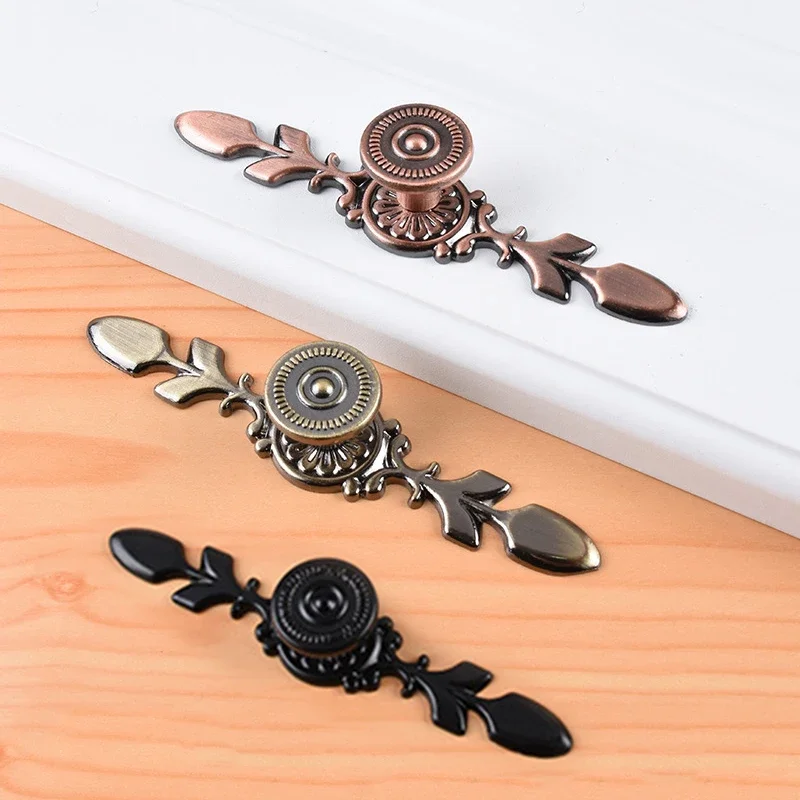 

Antique Bronze Cabinet Pulls Retro Cabinet Handle Drawer Knobs Wardrobe Door Handles Zinc Alloy Cupboard Furniture Hardware