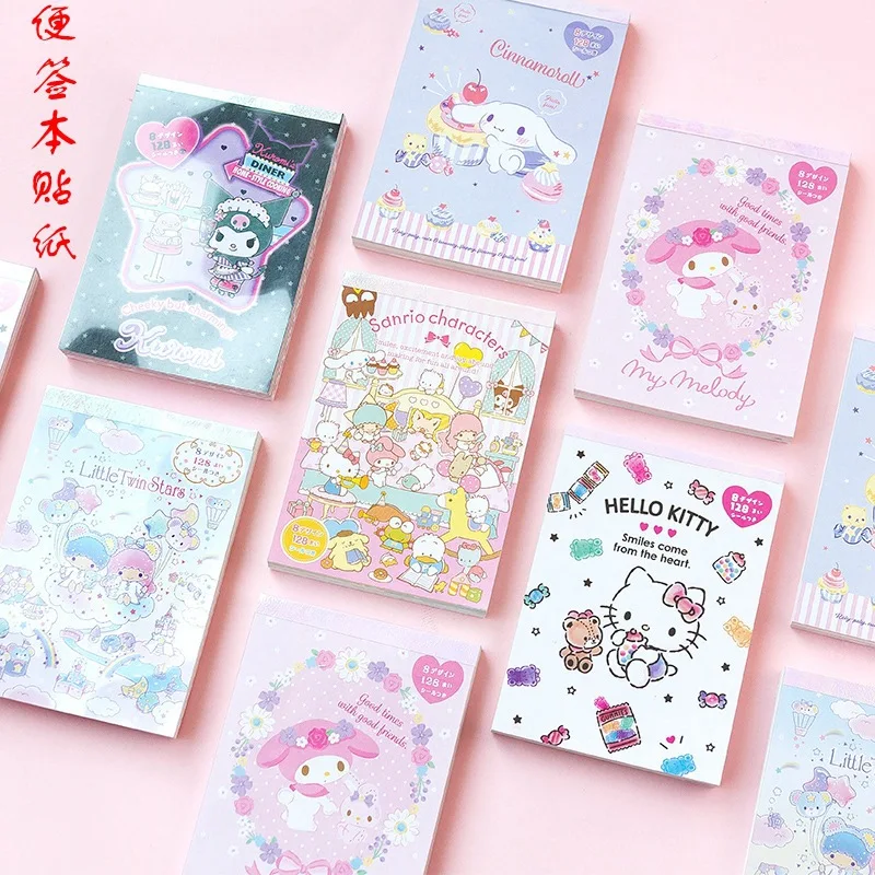 

Блокнот Sanrio Kuromi Hello Kitty, ручная книга, милый Коричный цвет, моя мелодия, блокнот с наклейками для девочек, Подарочные игрушки