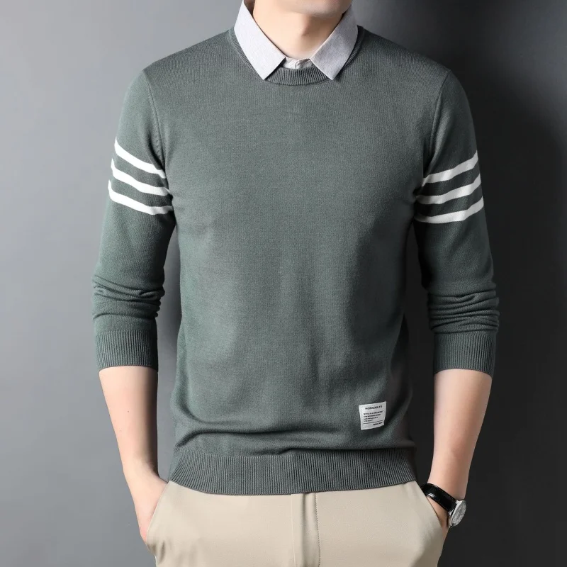 High-End Brand New Fake Two-Piece Top Men's Shirt Collar Pullover Sweater Autumn Youth Men's Fashion Business Long Sleeve
High-End Brand New Fake Two-Piece Top Men's Shirt Collar Pullover Sweater Autumn Youth Men's Fashion Business Long Sleeve