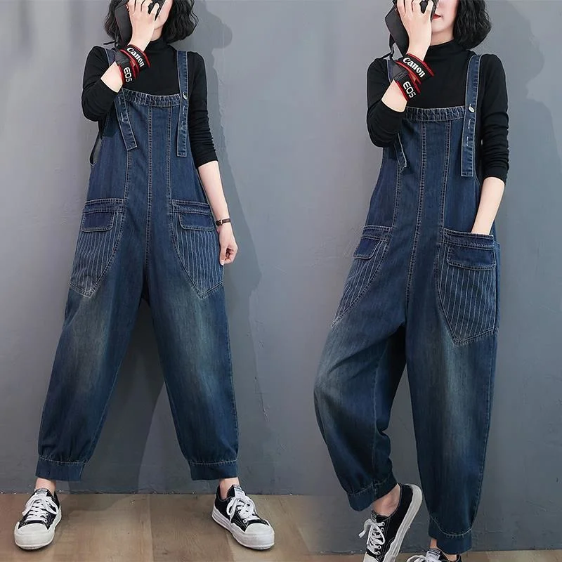 2022 Spring/Autumn Denim Jumpsuit Women Long Wide Leg Pants Loose Oversize Overalls Korean Style Patchwork Female Playsuits
2022 Spring/Autumn Denim Jumpsuit Women Long Wide Leg Pants Loose Oversize Overalls Korean Style Patchwork Female Playsuits