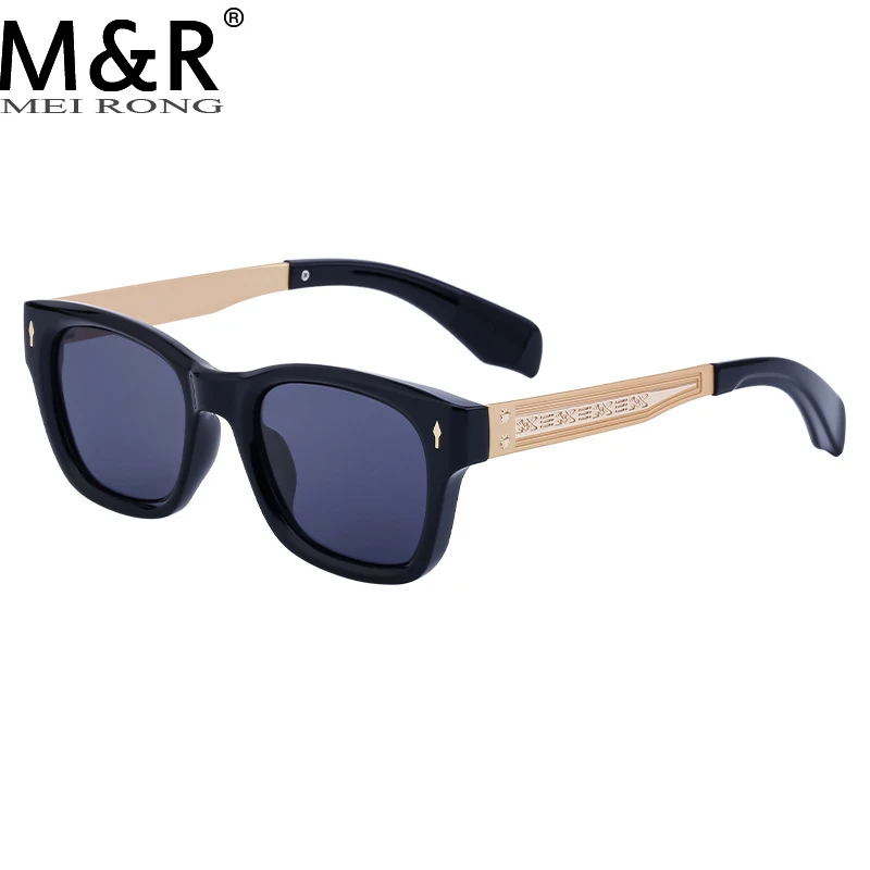 

2024 New Fashionable Men's Punk Sunglasses Metal Spliced Leopard Pattern Eyeglass Frame Personalized Square UV Resistant Sunnies