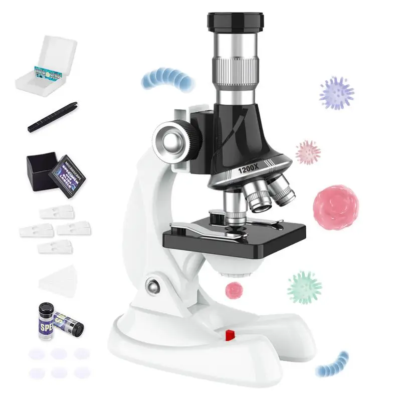

Портативный набор микроскопа, монокулярный микроскоп, мини-набор для начинающих, набор биологического лабораторного микроскопа, подарок на день рождения для