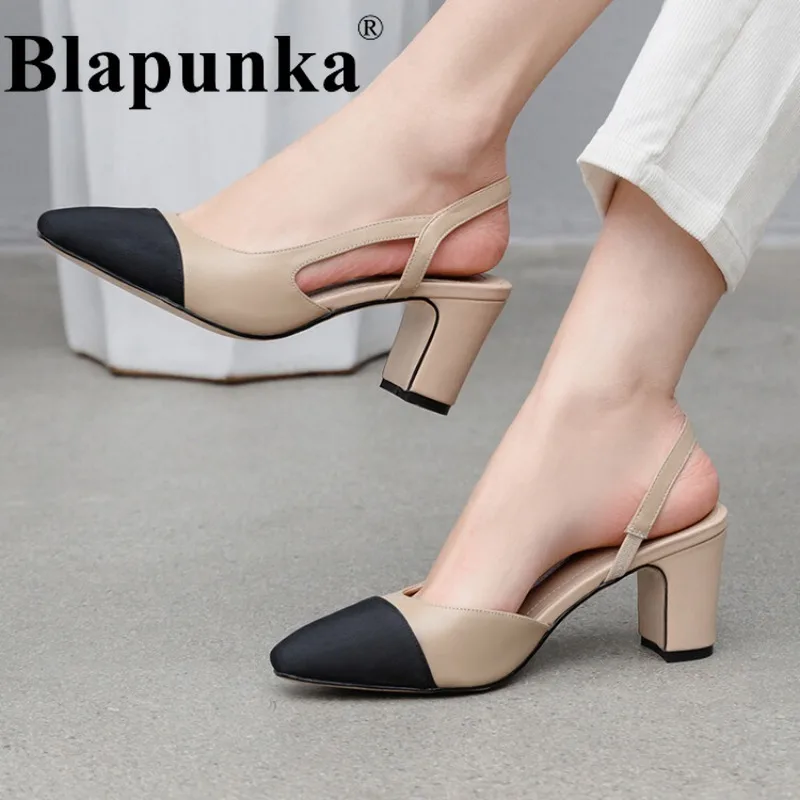 

Босоножки Blapunka женские из натуральной кожи, сандалии на высоких каблуках, узкие ремешки, дизайнерская обувь, разные цвета, INS Трендовые туфли-лодочки, 33-43