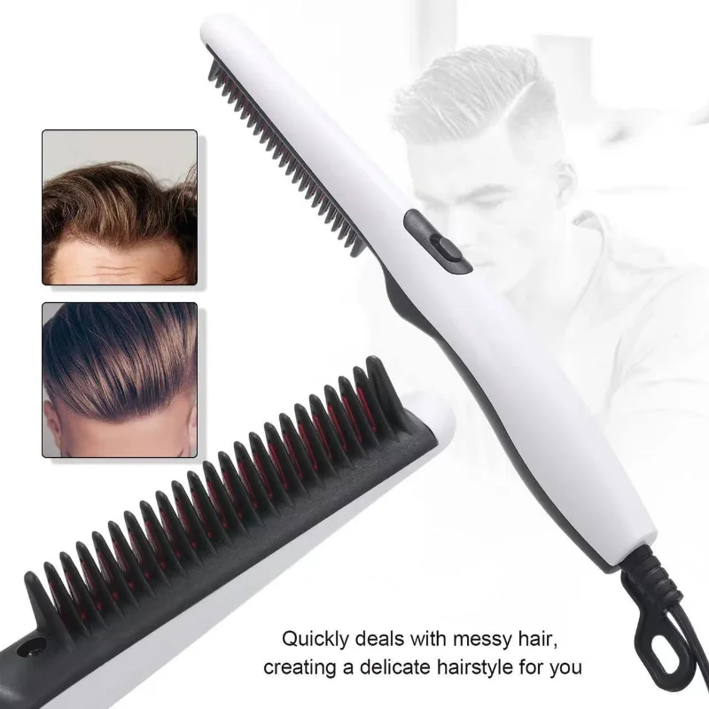 

Горячая расческа для волос, щетка для нагрева бороды для мужчин, выпрямитель для волос, многофункциональная электрическая расческа для выпрямления бороды, быстрый стайлер для волос