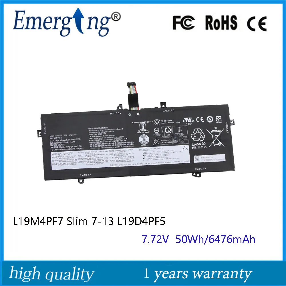 7.72V 50Wh L19M4PF7 L19D4PF5 Laptop Battery For Lenovo Yoga Slim 7 Carbon 13ITL5 SB10Z33892
7.72V 50Wh L19M4PF7 L19D4PF5 Laptop Battery For Lenovo Yoga Slim 7 Carbon 13ITL5 SB10Z33892