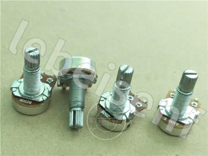 3pcs guitar bass instrument 148 type single potentiometer A500K A250K / handle with thread length 20MM knurled shaft
3pcs guitar bass instrument 148 type single potentiometer A500K A250K / handle with thread length 20MM knurled shaft