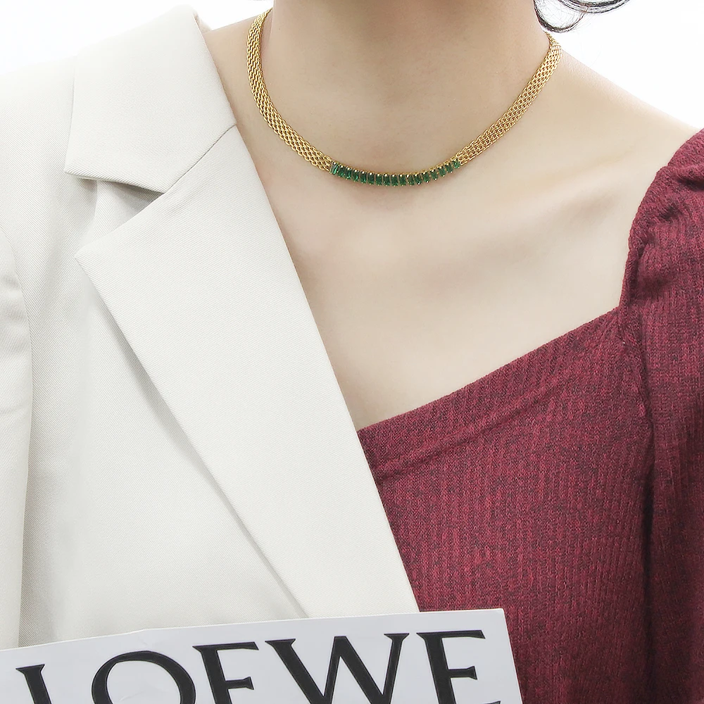 Mesh Chain and Zircon Necklace for Women Gold Color Vacation Choker Charms Punk New Korean Fashion Aesthetic DIY Jewelry YS116
Mesh Chain and Zircon Necklace for Women Gold Color Vacation Choker Charms Punk New Korean Fashion Aesthetic DIY Jewelry YS116