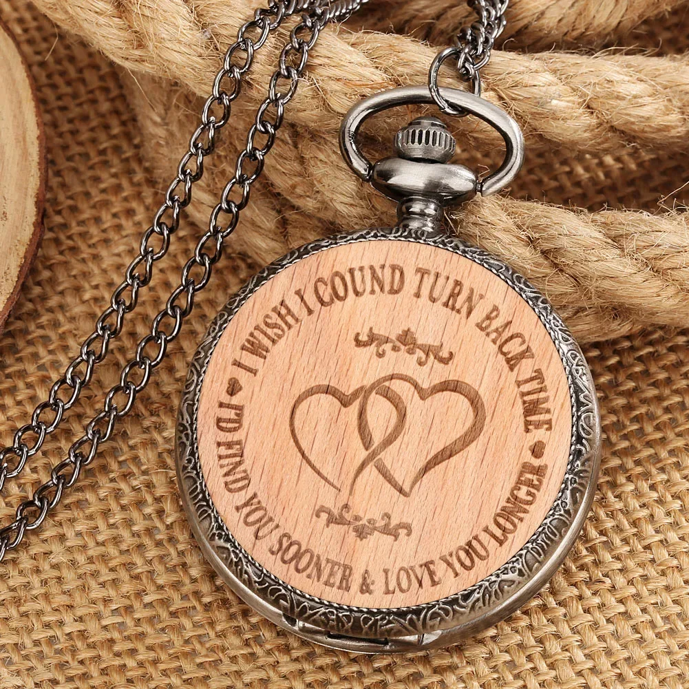 Little Cute Heart Pattern Pocket Watch Wooden Quartz Clock Necklace Pendant Chain Watches Souvenirs Timepiece Gifts for Lovers
Little Cute Heart Pattern Pocket Watch Wooden Quartz Clock Necklace Pendant Chain Watches Souvenirs Timepiece Gifts for Lovers