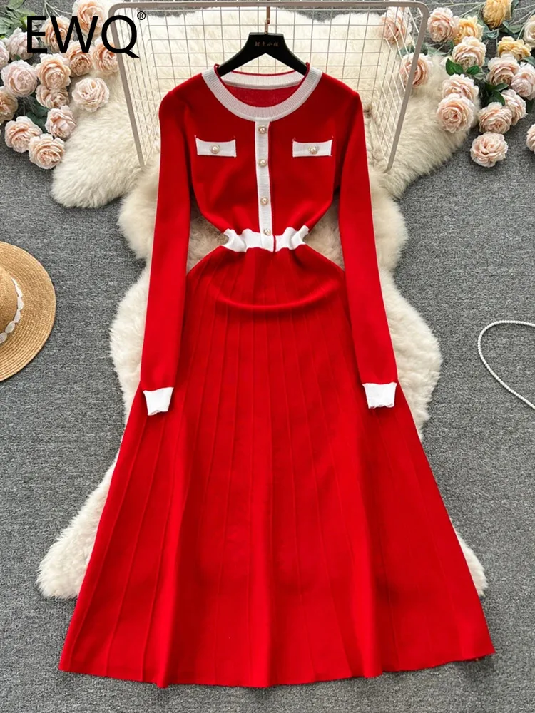 EWQ Contrast Color Print Long-sleeve Knitted High Waist A-line Vestidos Sweet Style Women's Dress Winter Spring 2024 New SN5441
EWQ Contrast Color Print Long-sleeve Knitted High Waist A-line Vestidos Sweet Style Women's Dress Winter Spring 2024 New SN5441