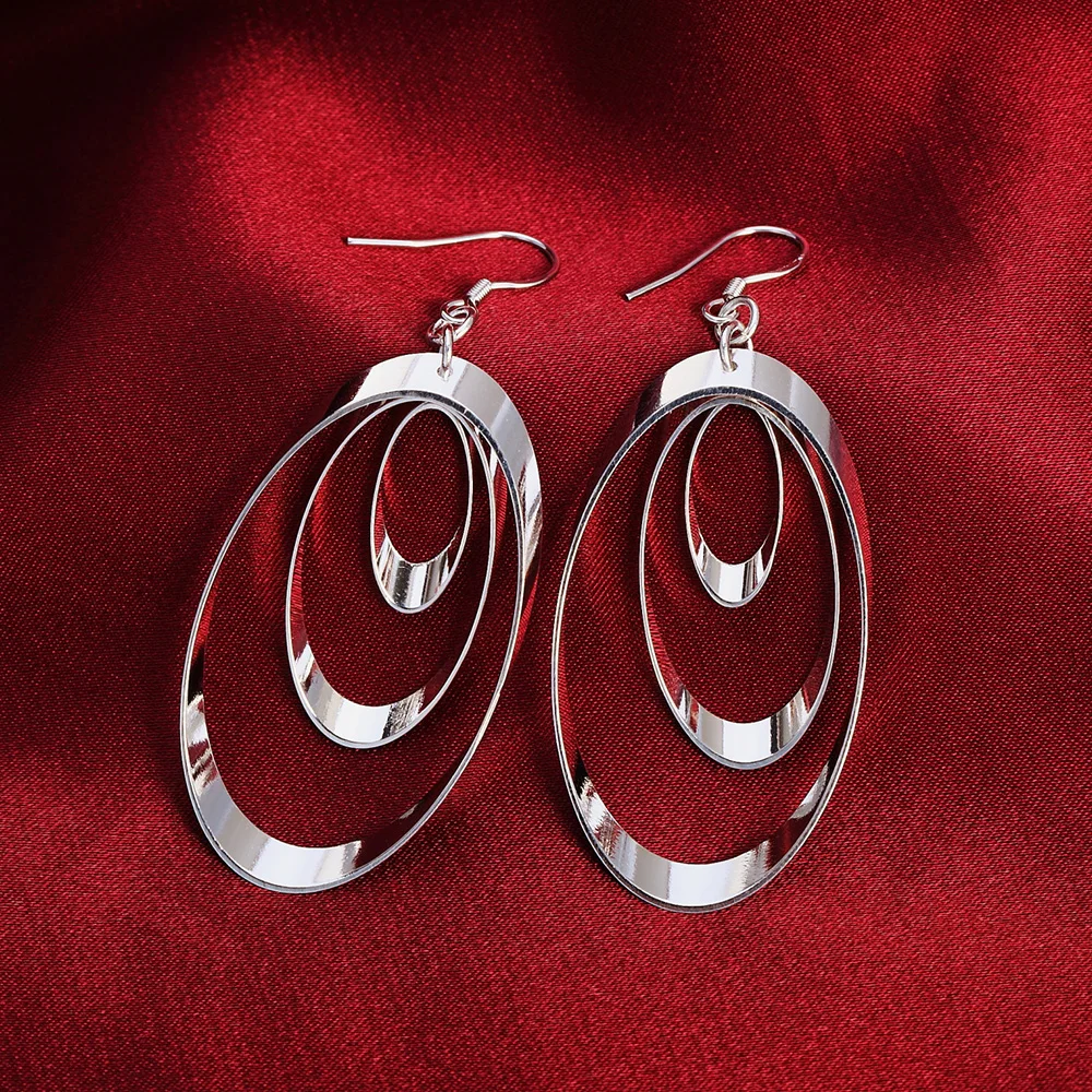 High quality 925 Sterling Silver Earrings fashion Jewelry elegant Woman Three Circle Drop earrings Christmas Gifts
High quality 925 Sterling Silver Earrings fashion Jewelry elegant Woman Three Circle Drop earrings Christmas Gifts