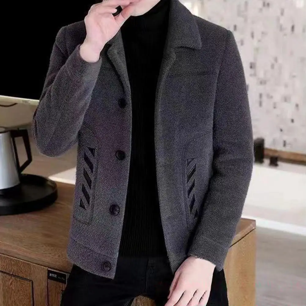 Classic Button-up Men Jacket Thickened Slim Fit Men's Jacket with Lapel Design Side Pockets Classic Button-up for Men for Men
Classic Button-up Men Jacket Thickened Slim Fit Men's Jacket with Lapel Design Side Pockets Classic Button-up for Men for Men