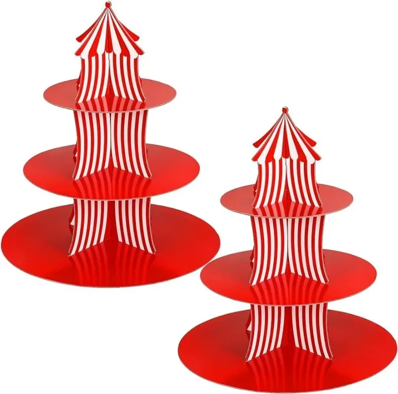 Red White Striped Circus Carnival Cupcake Stand 3 Tier Cardboard Cupcake Holder for Dessert Table Displays Xmas Party Decoration
Red White Striped Circus Carnival Cupcake Stand 3 Tier Cardboard Cupcake Holder for Dessert Table Displays Xmas Party Decoration