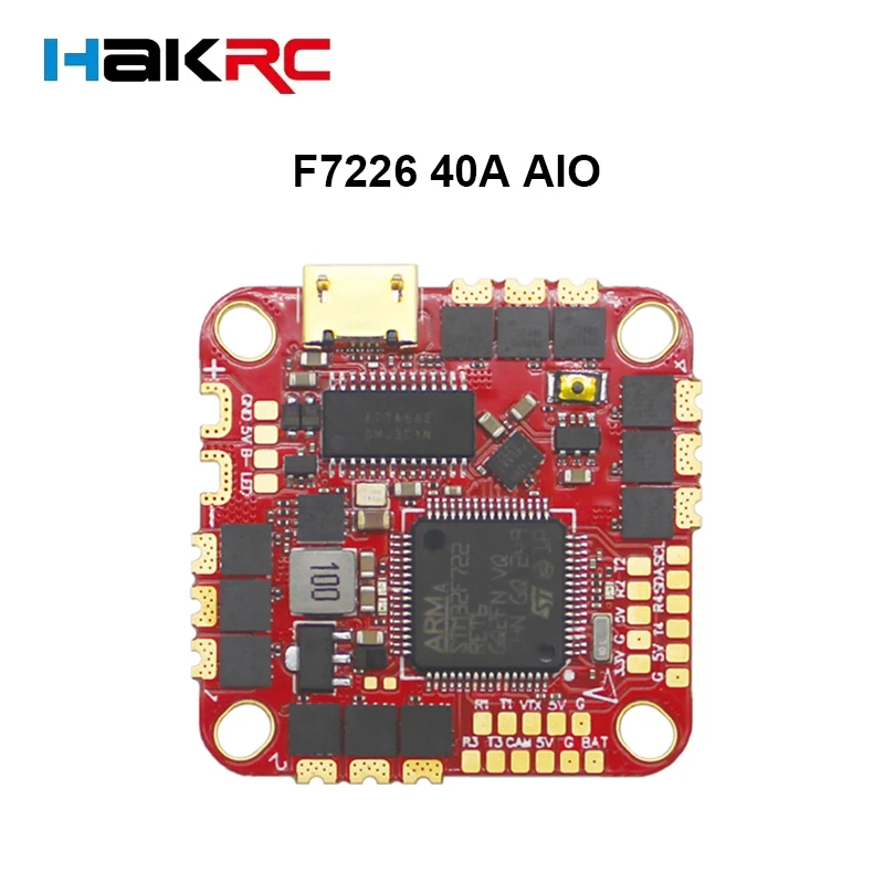 HAKRC F7226 40A AIO Baro BlackBox Датчик тока F722 Контроллер полета BLHELIS 4 в 1 ESC 2-6S для RC FPV 
HAKRC F7226 40A AIO Baro BlackBox Датчик тока F722 Контроллер полета BLHELIS 4 в 1 ESC 2-6S для RC FPV