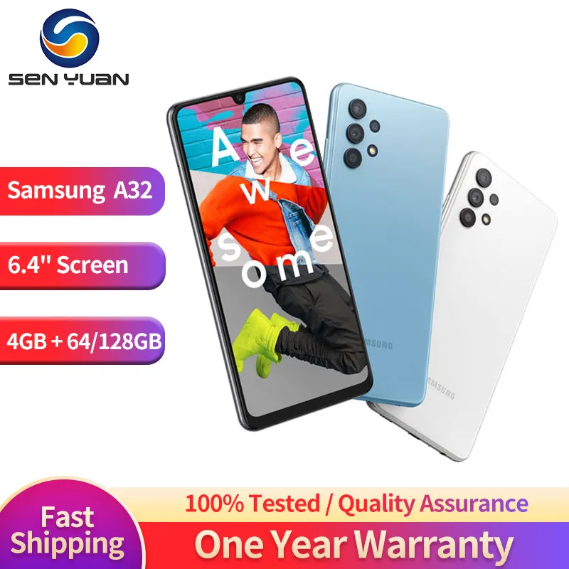 

Samsung Galaxy A32 4G Octa-core 6.4" 4GB RAM 64GB /128GB ROM LTE 64MP Camera Fingerprint Android Unlocked a32 cell phone