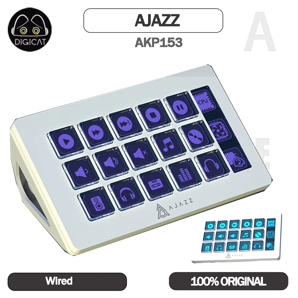 

Ajazz AKP153 Desktop Helper LCD Button 15Key Streamdeck Creation Wired Controller For Windows/MacOS/Android/iOS DIY Pattern Gift