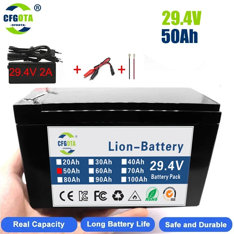 24V 50Ah Rechargeable 18650 Lithium Battery with Led Light,for LED Lamp Electric Vehicle Solar Storage Battery+25.2V Charger
24V 50Ah Rechargeable 18650 Lithium Battery with Led Light,for LED Lamp Electric Vehicle Solar Storage Battery+25.2V Charger