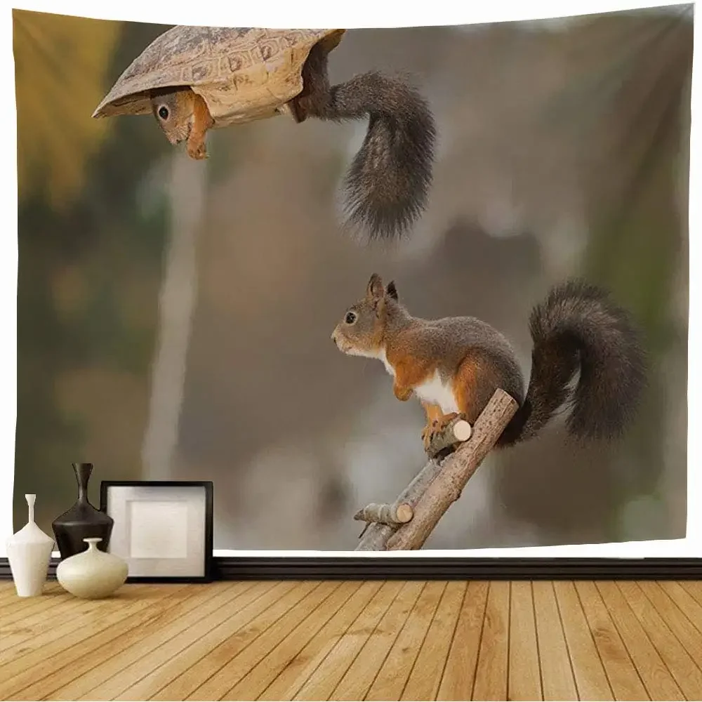 Cute Woodland Squirrel Stand On Tree Tapestry Nature Wild Animal Tapestry Wall Hanging Art for Bedroom Living Room Dorm Decor
Cute Woodland Squirrel Stand On Tree Tapestry Nature Wild Animal Tapestry Wall Hanging Art for Bedroom Living Room Dorm Decor