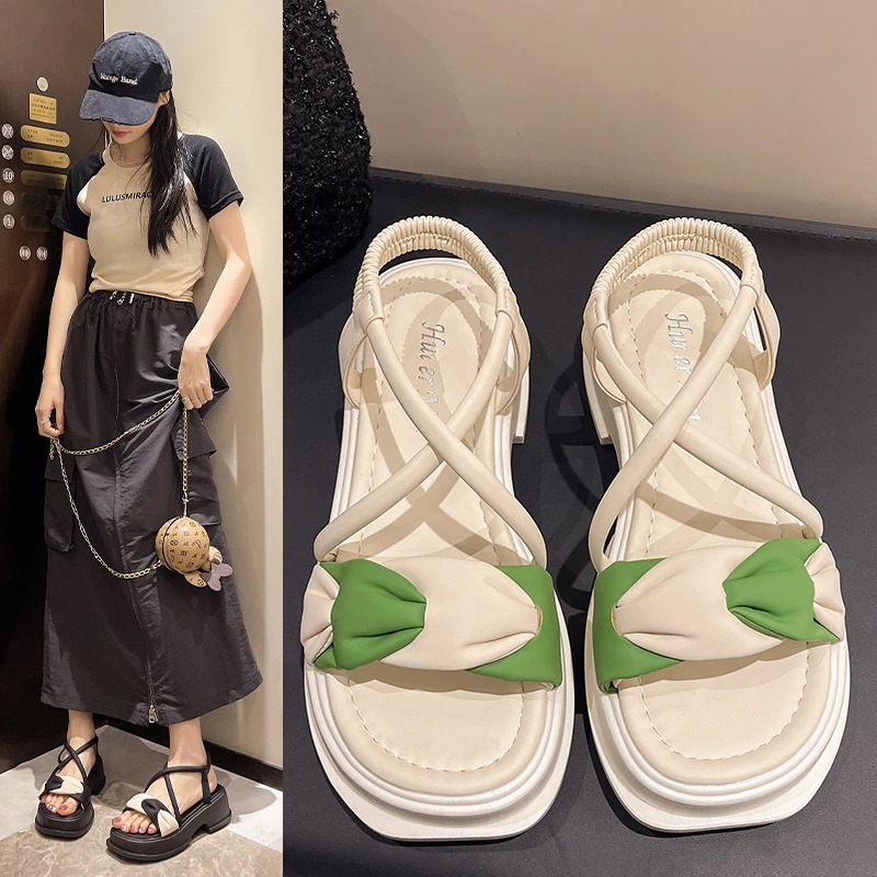 Thick Sole Sandals Women 2024 Summer Block Heel Soft Sole Elevated Casual Roman Sandals Small Womens Shoe Sandalias Mujer Sandal
Thick Sole Sandals Women 2024 Summer Block Heel Soft Sole Elevated Casual Roman Sandals Small Womens Shoe Sandalias Mujer Sandal
