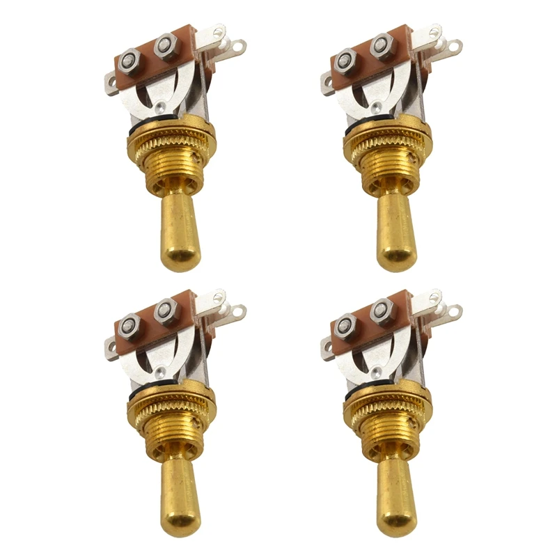 4X Gold Electric Guitar 3 Way Toggle Switch Pickup Selector Switch With Brass Tip Knob 
4X Gold Electric Guitar 3 Way Toggle Switch Pickup Selector Switch With Brass Tip Knob