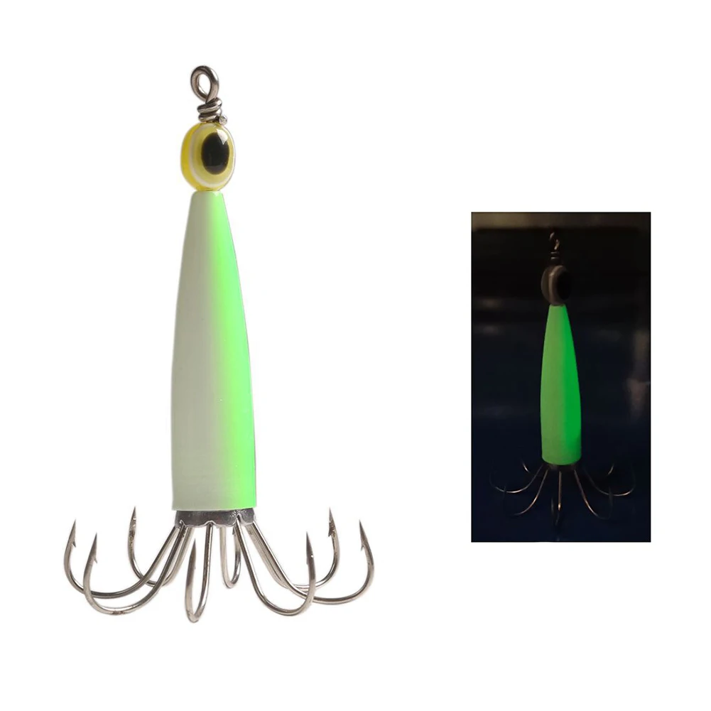 New Practical Durable Fishing Lures Squid Jigs Baits Glow In The Dark Luminous Puget Sound Wear-resistance With Eyes
New Practical Durable Fishing Lures Squid Jigs Baits Glow In The Dark Luminous Puget Sound Wear-resistance With Eyes