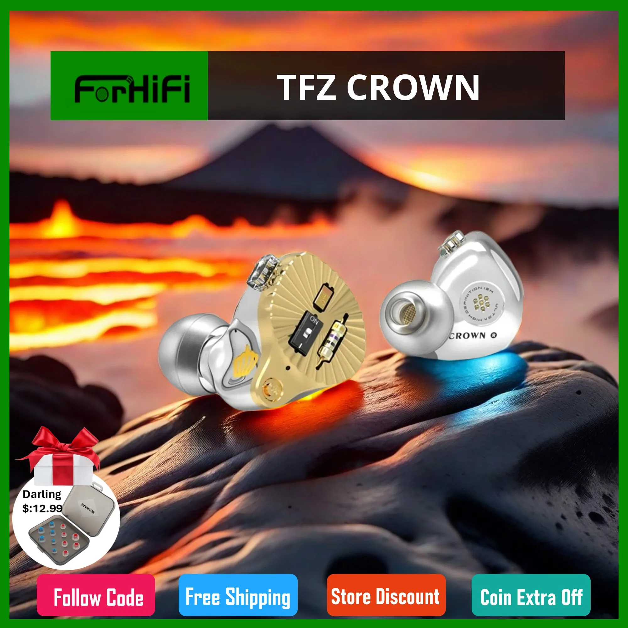Наушники-вкладыши TFZ CROWN SuperTFZ, Hi-Fi наушники-вкладыши с динамическим драйвером 12 мм, с двумя переключателями импеданса
Наушники-вкладыши TFZ CROWN SuperTFZ, Hi-Fi наушники-вкладыши с динамическим драйвером 12 мм, с двумя переключателями импеданса
