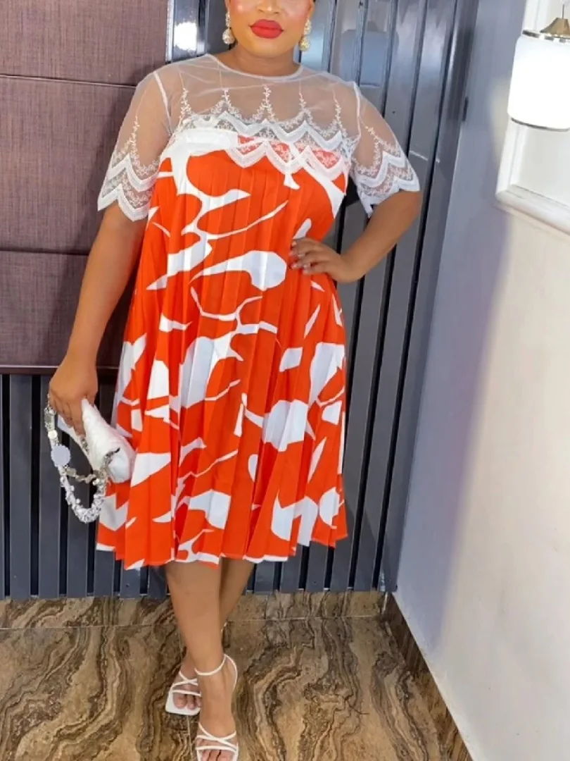 2024 Summer African Print Mesh Dress for Women Dashiki Clothes Elegant Evening Party Dresses Spring Famle Lace Casual Outfits
2024 Summer African Print Mesh Dress for Women Dashiki Clothes Elegant Evening Party Dresses Spring Famle Lace Casual Outfits