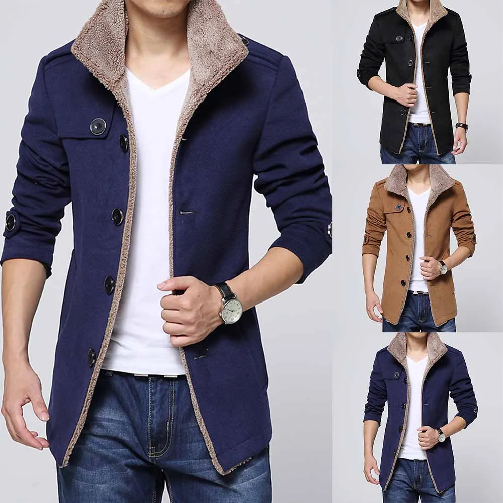 Men Winter Warm Fur Lined Overcoat Trench Coat Long Jacket Outwear Windbreaker Solid Color Long Jacket Outwear Windbreaker
Men Winter Warm Fur Lined Overcoat Trench Coat Long Jacket Outwear Windbreaker Solid Color Long Jacket Outwear Windbreaker