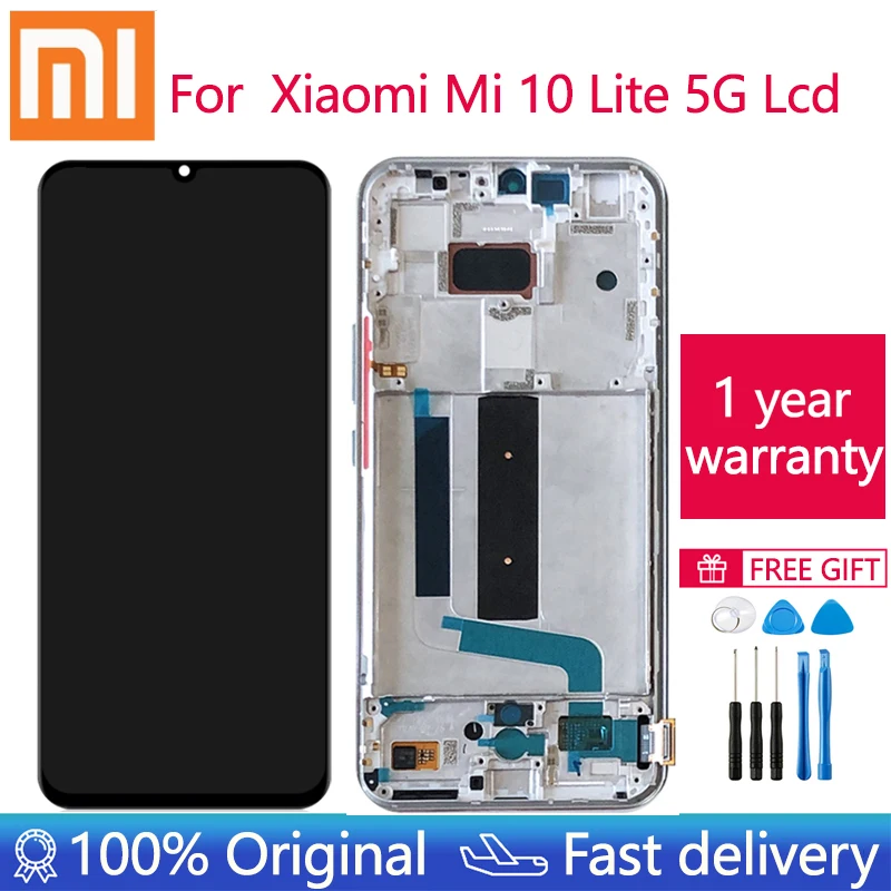 Оригинальный 6 57 оригинальный xiaomi mi 10 lite дисплей цифровой сенсорный ЖК-экран