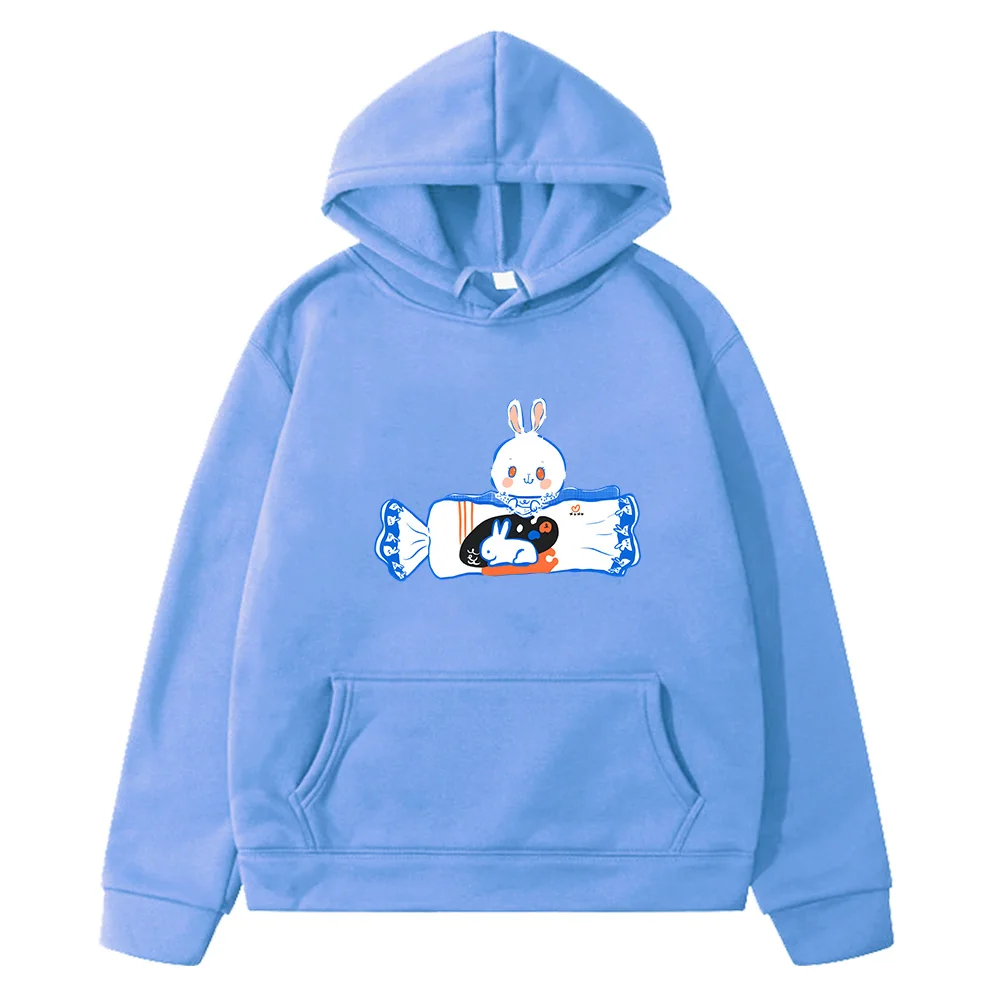 

Happy Rabbit Toffee Printed Graphic Hoodies Girls Boys Kawaii/Cute Sweatshirts Japanese Anime Manga Pullovers Fashion Sportwear