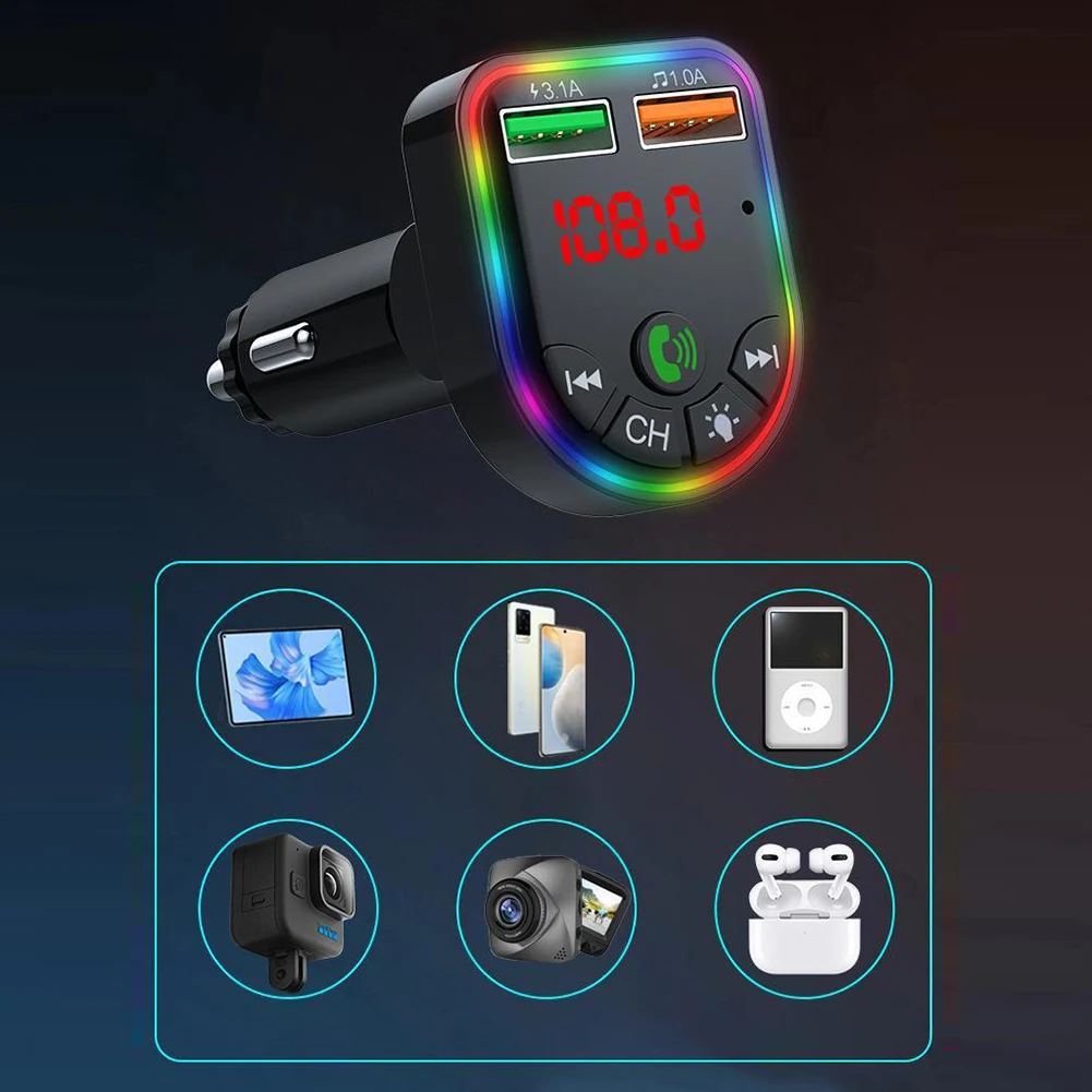 BT-compatible 5.3 Wireless Car FM Transmitter MP3 Player Radio 2 USB Charger With A Support Of FM Channels LED Screen Display
BT-compatible 5.3 Wireless Car FM Transmitter MP3 Player Radio 2 USB Charger With A Support Of FM Channels LED Screen Display