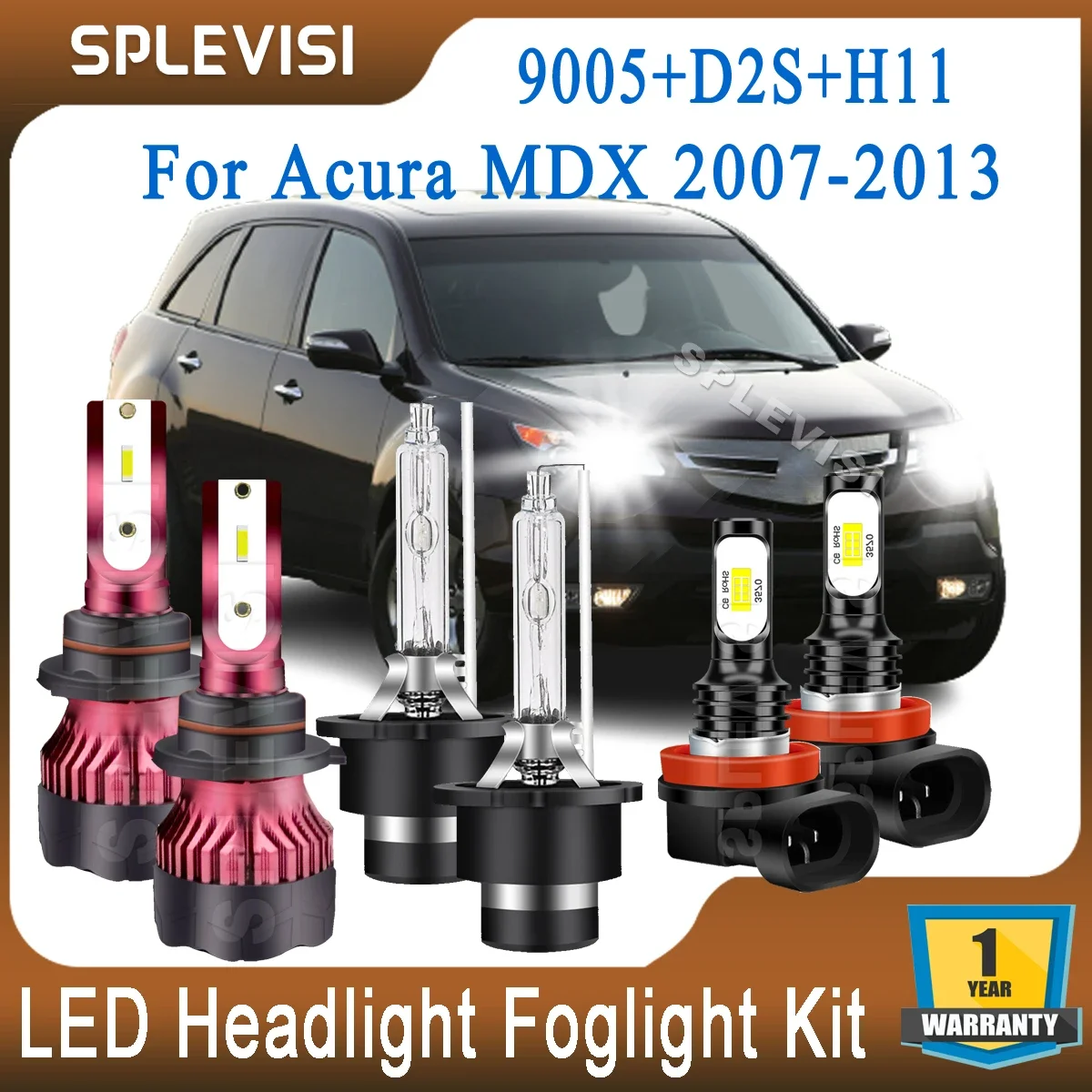 

Bright White LED Headlamp Hi Beam 9005/HB3 Xenon Lamp Low Beam D2S Foglamp H11 For Acura MDX 2007 2008 2009 2010 2011 2012 2013