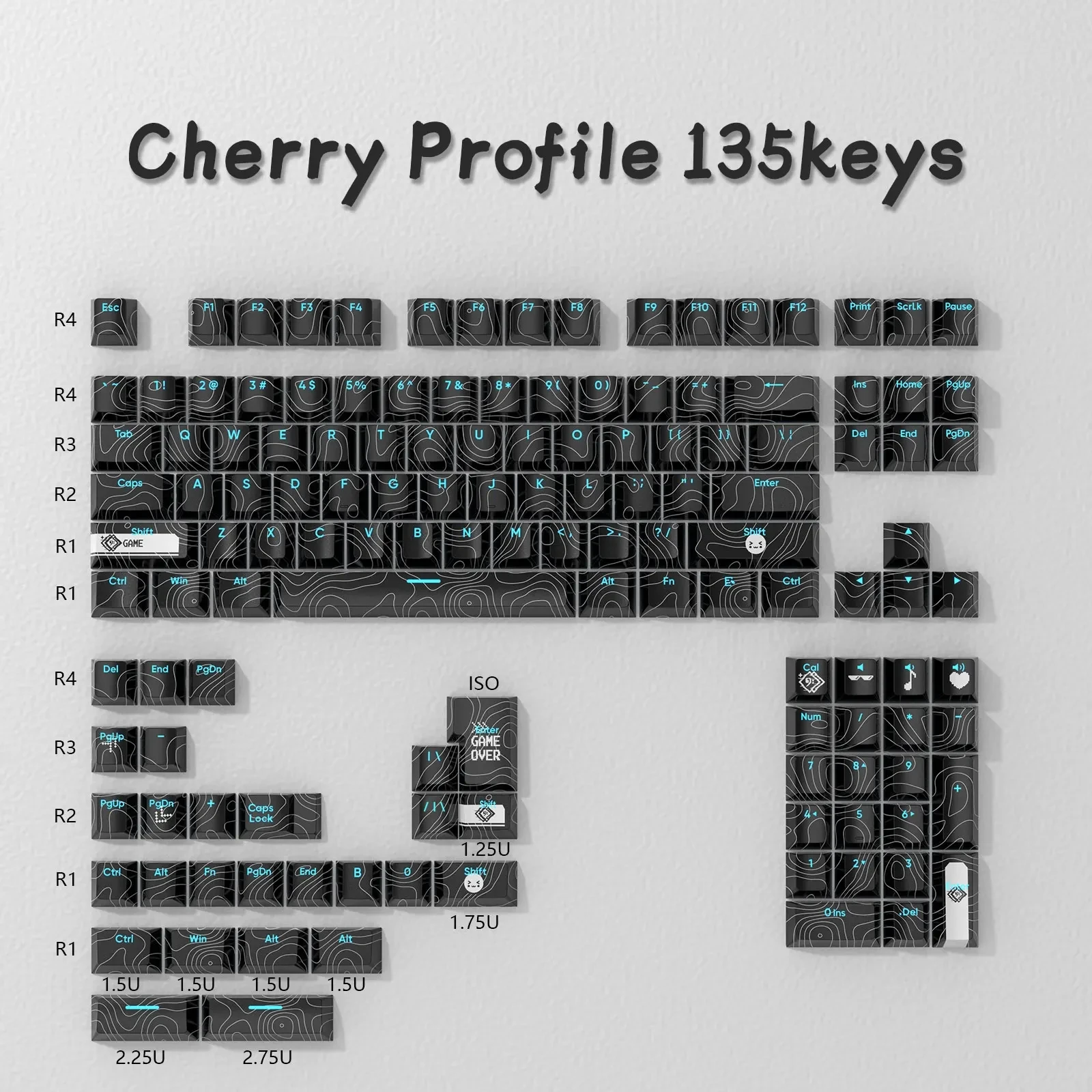

Double shot Keycap PBT Backlit Keycaps,Dye-Sub Cherry Profile Keyboard Keycap for Cherry Gateron MX Switches Mechanical Keyboard