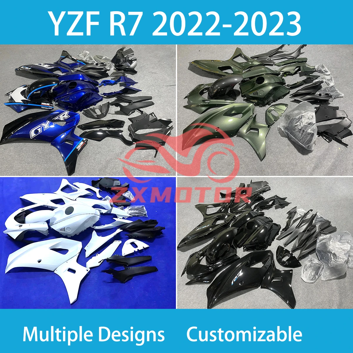 Новый индивидуальный комплект обтекателей YZF R7 22 23 детали кузова мотоцикла полный комплект обтекателей для YAMAHA YZFR7 2022 2023
Новый индивидуальный комплект обтекателей YZF R7 22 23 детали кузова мотоцикла полный комплект обтекателей для YAMAHA YZFR7 2022 2023