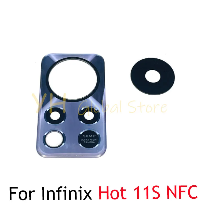 

20PCS For Infinix Hot 10 10T 10S 10i 11 11S NFC 2022 Lite Play X682B X689 X659B X662 X6812 Rear Back Camera Glass Lens With Glue