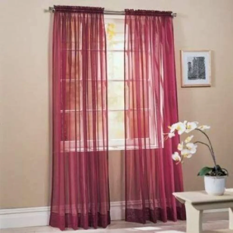 

Window Curtain 2Pc Window Treatments Curtain Panels 84" Inch Long Polyester Multicolor Curtain