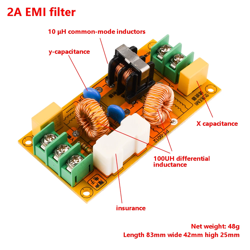2A 4A 10A 20A Filter 110-250V AC High-current EMI Electromagnetic Interference Filter high frequency power Filtering Board
2A 4A 10A 20A Filter 110-250V AC High-current EMI Electromagnetic Interference Filter high frequency power Filtering Board