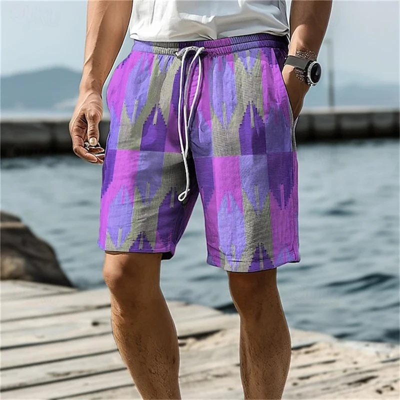 Summer Men's Oversized Beach Shorts Geometry Plaid Print Graphic Sportswear Quick Drying Trunks Ice Shorts Fashion Short Pants
Summer Men's Oversized Beach Shorts Geometry Plaid Print Graphic Sportswear Quick Drying Trunks Ice Shorts Fashion Short Pants