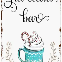 Hot Cocoa Bar Sign Table Signs Winter Party Sign Christmas Sign Food Sign Tin Signs Vintage Kitchen
