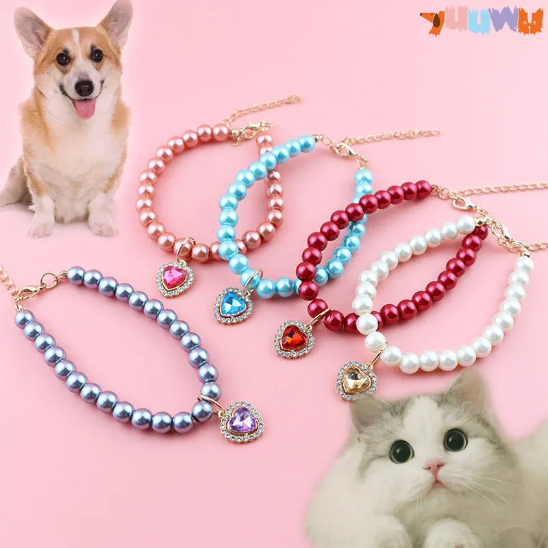 Pet Heart Pendant Necklace Faux Pet Dog Puppy Princess Collar Cat Pearls Necklace Charm Pendant Jewellery White Pet Accessories
Pet Heart Pendant Necklace Faux Pet Dog Puppy Princess Collar Cat Pearls Necklace Charm Pendant Jewellery White Pet Accessories