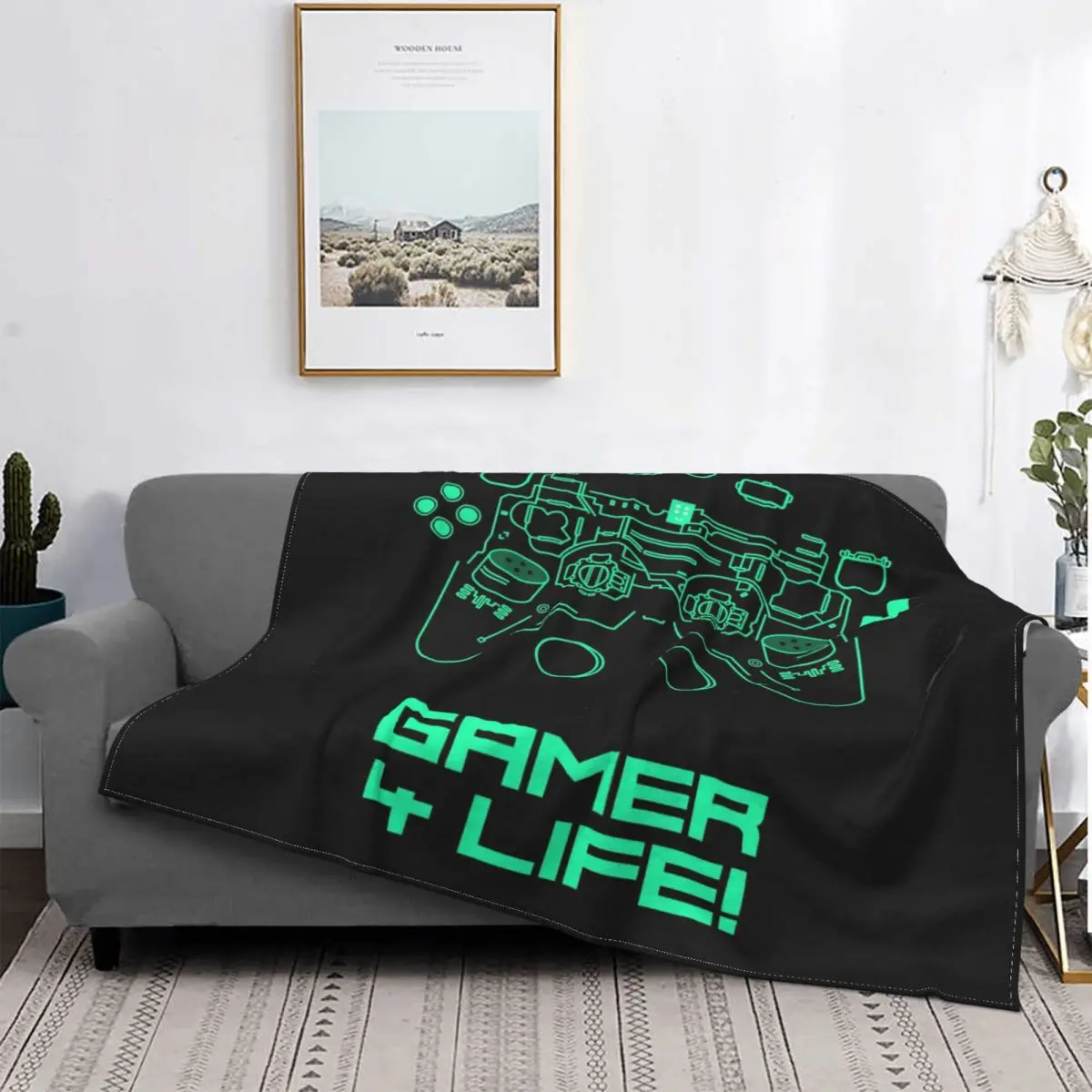 

Gamer 4 Life Gamepad Blanket Game Bedspread Ultra Soft Winter Cover Sofa Bed Fleece Bedding Picnic Fluffy Gift