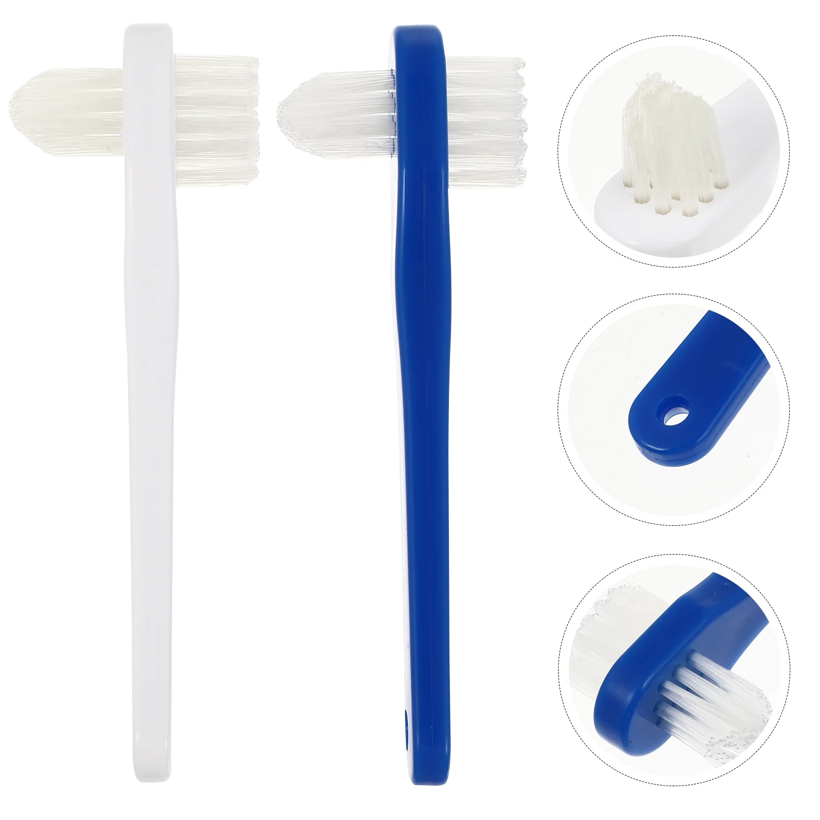 

2Pcs Denture Brush Dual Toothbrushes Denture Cleaning Brush False Brush False Cleaning Tools Blue White