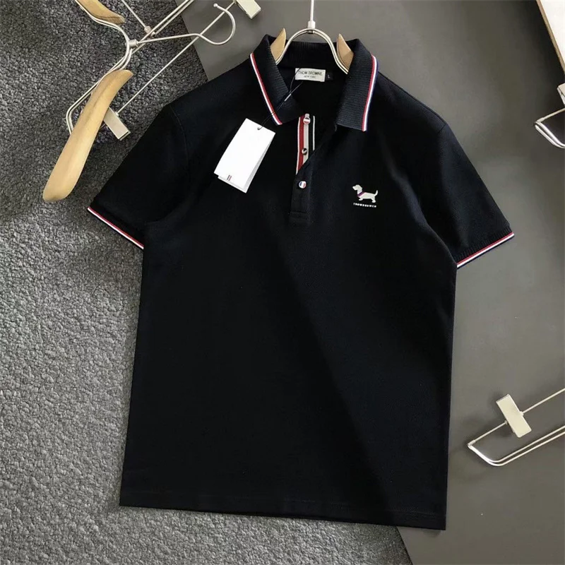 Fashion TB THOM 2023 Brand Polo Shirts Men Casual Slim Fit Cotton Polos Summer Short sleeve Puppy Pattern Striped Clothing
Fashion TB THOM 2023 Brand Polo Shirts Men Casual Slim Fit Cotton Polos Summer Short sleeve Puppy Pattern Striped Clothing
