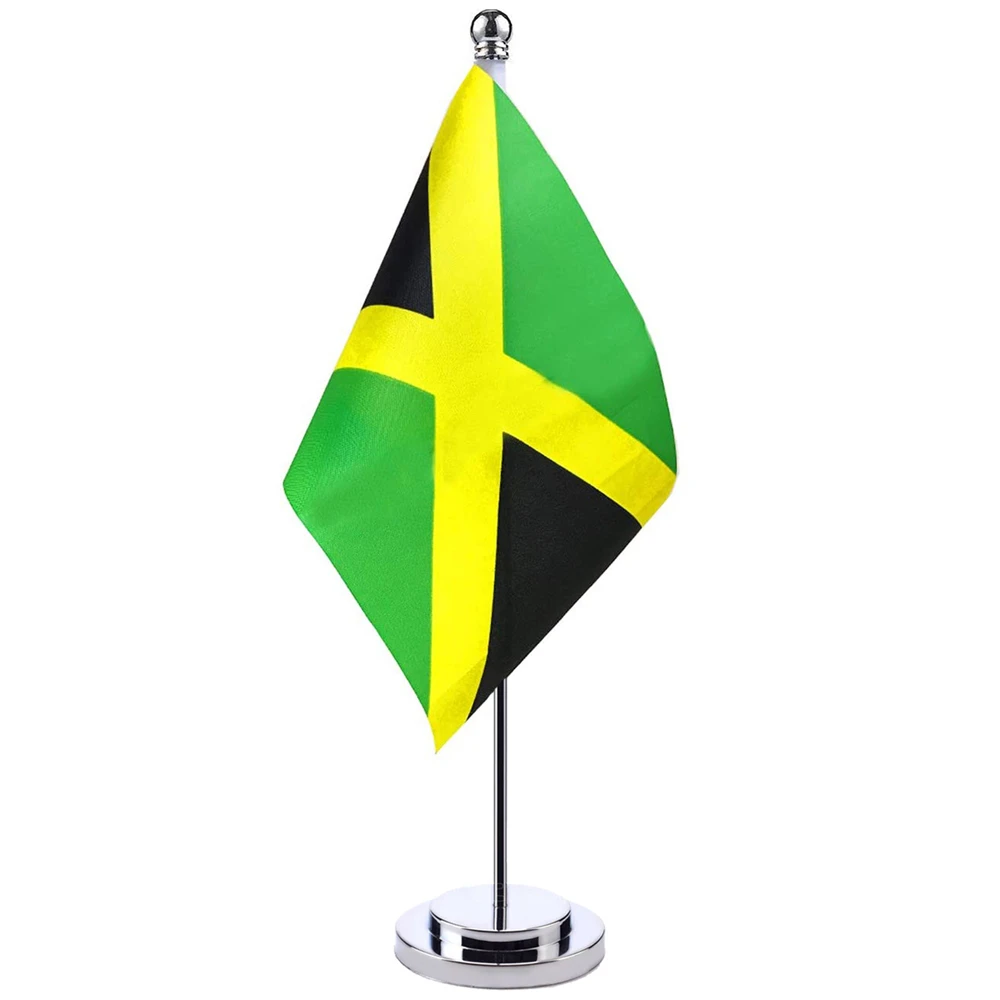 

Миниатюрный флаг Ямайки, настольная подставка 14 х21 см, для конференц-зала, стола из нержавеющей стали, Национальный дизайн флага Ямайки