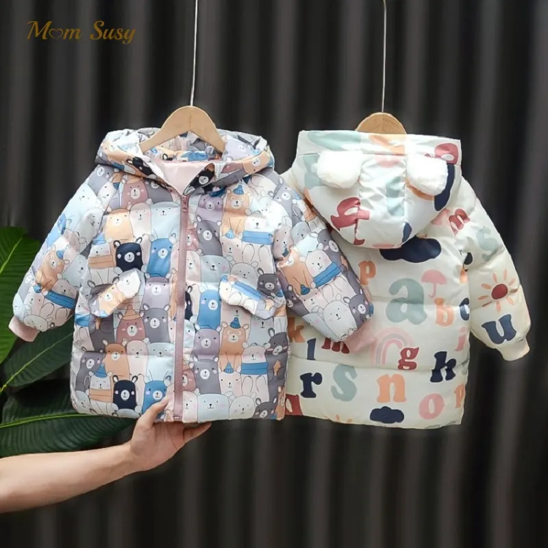 Baby Girl Boy Winter Jacket Cotton Padded Child Hooded Coat Warm Thick Parkas Cartoon Print Outwear Baby Clothes 1-7Y
Baby Girl Boy Winter Jacket Cotton Padded Child Hooded Coat Warm Thick Parkas Cartoon Print Outwear Baby Clothes 1-7Y