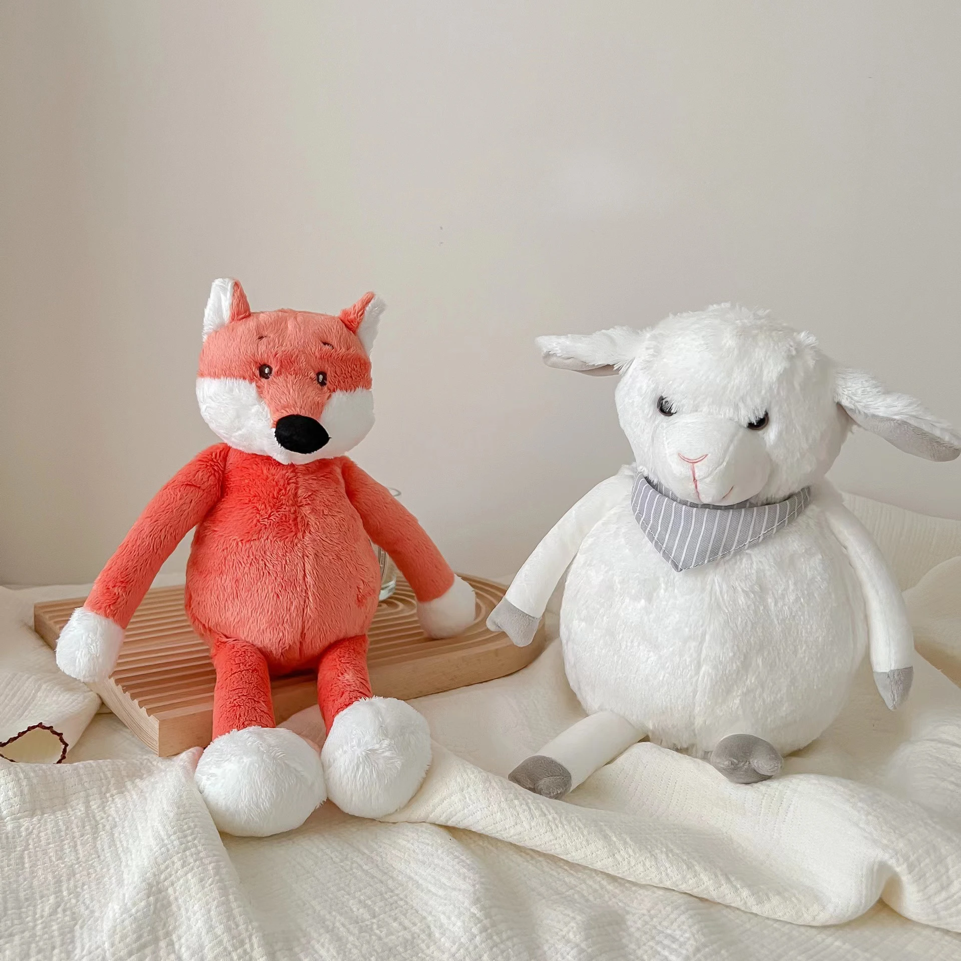 

Cute Cartoon Animals Fox Sheep Plush Toys Home Decor Baby Sleep Accompany Stuffed Soft Doll Children Birthday Gifts