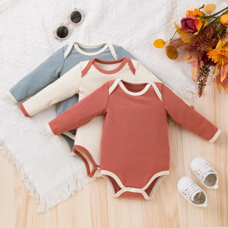 

Newborn Baby Girls Boys Romper Onesies Clothes Infant Toddler Casual Soft Long Sleeve Romper Jumpsuit Tops 0-3 Years