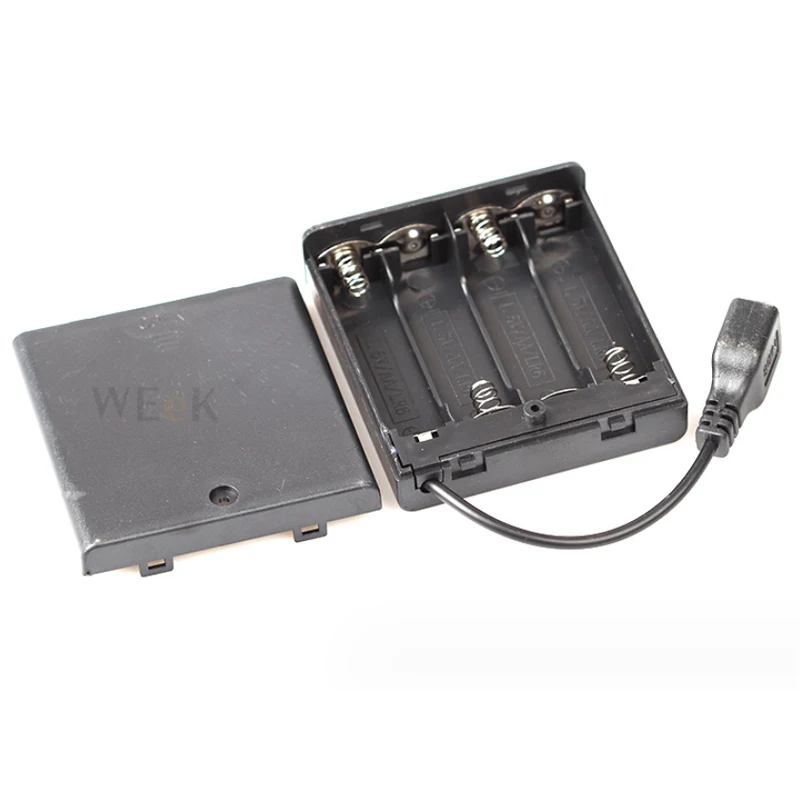 USB 4AA Battery Box Black USB Battery Holder 6V with On/Off Switch and Cover with USB Port Cable
USB 4AA Battery Box Black USB Battery Holder 6V with On/Off Switch and Cover with USB Port Cable