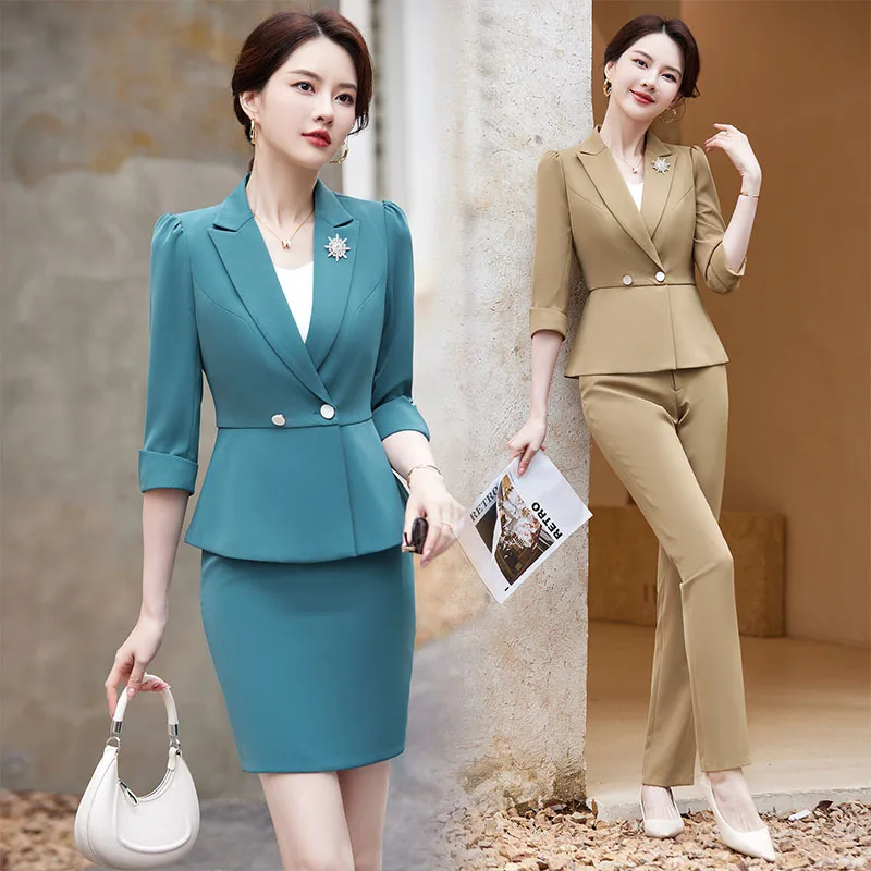 2023 Spring Clothing Mid-Sleeve Fashion Temperament Slim-Fit Figure Flattering Suit Coat Two-Piece Set Work Clothes Women's Skir
2023 Spring Clothing Mid-Sleeve Fashion Temperament Slim-Fit Figure Flattering Suit Coat Two-Piece Set Work Clothes Women's Skir